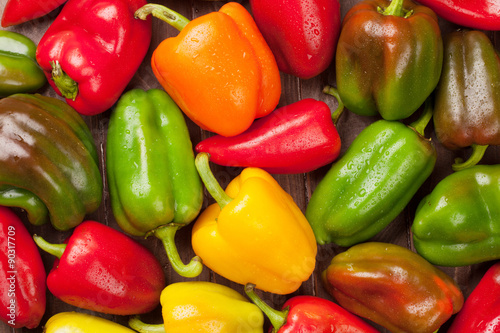 Fototapeta Fresh colorful bell peppers