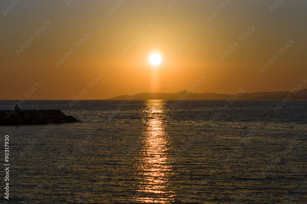 Sunset on the Mediterranean Sea.
