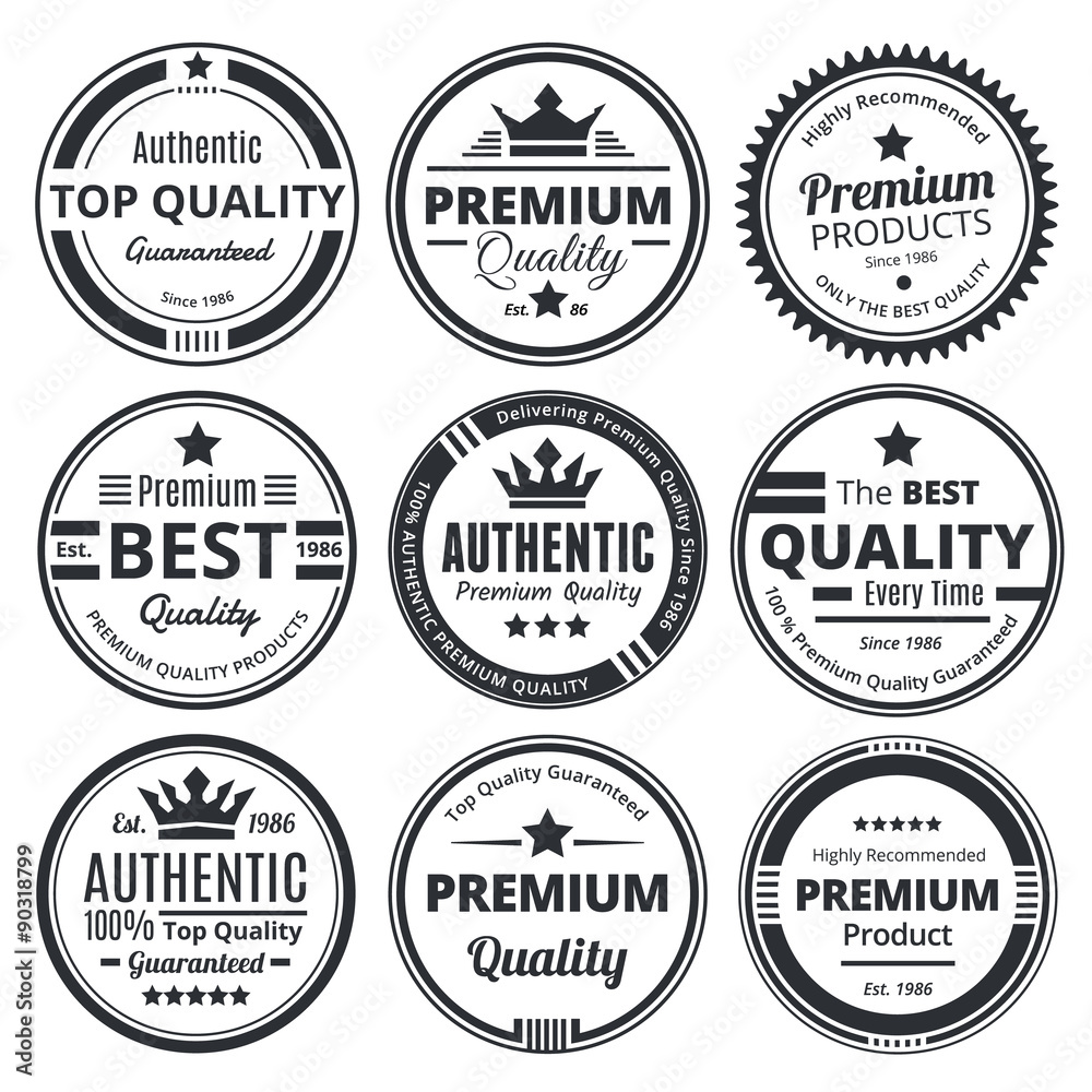 Obraz premium Nine Scalable Vintage Badges