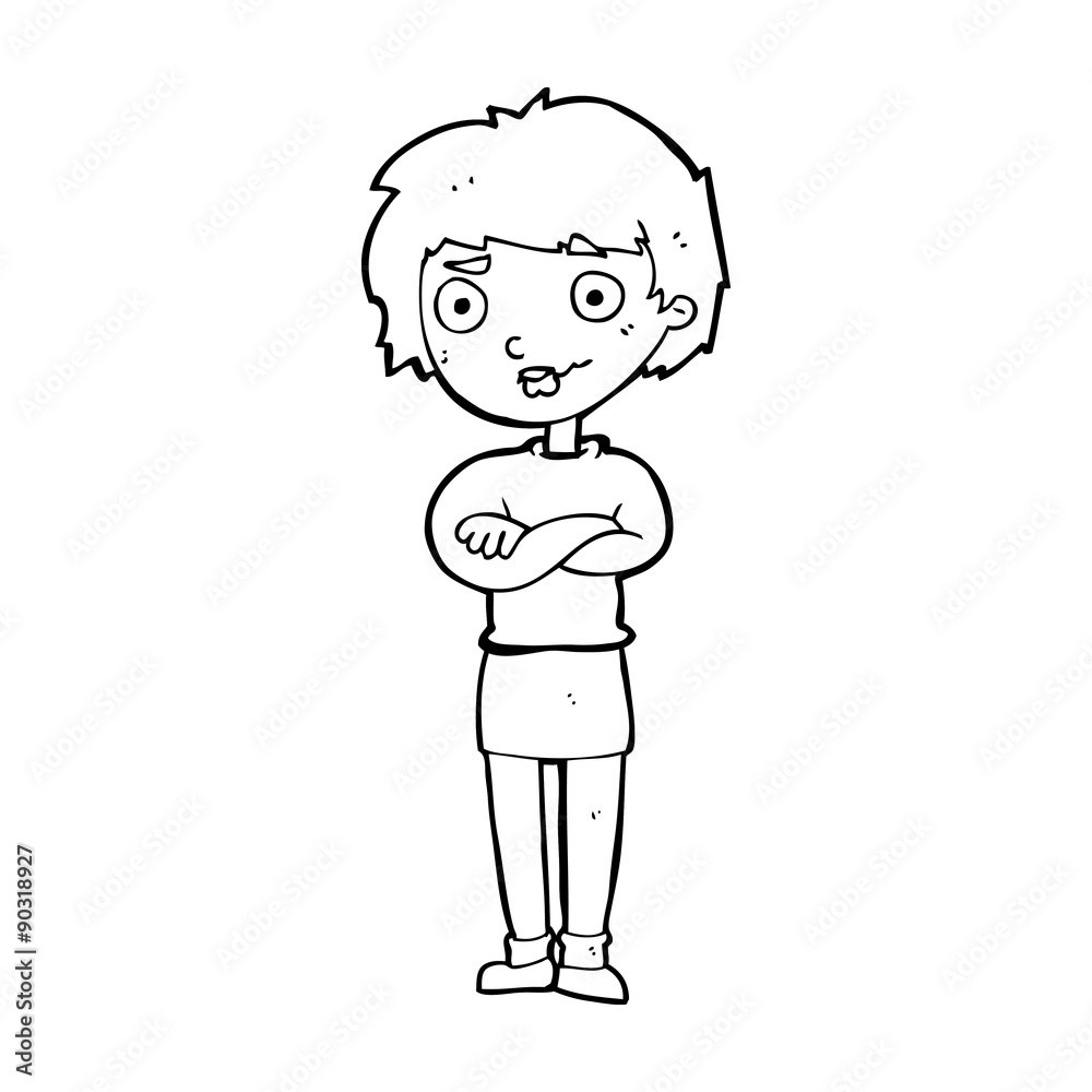 cartoon annoyed woman