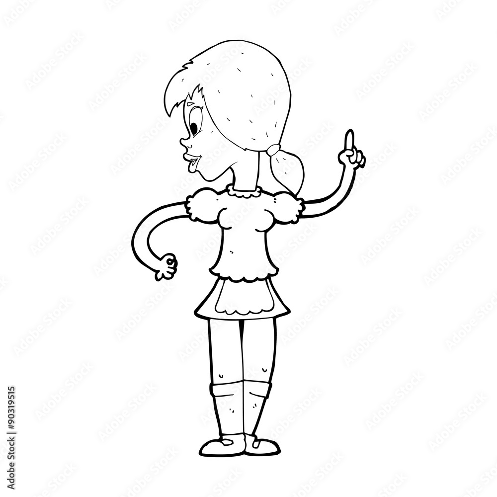 cartoon waitress calling order cartoon waitress calling order
