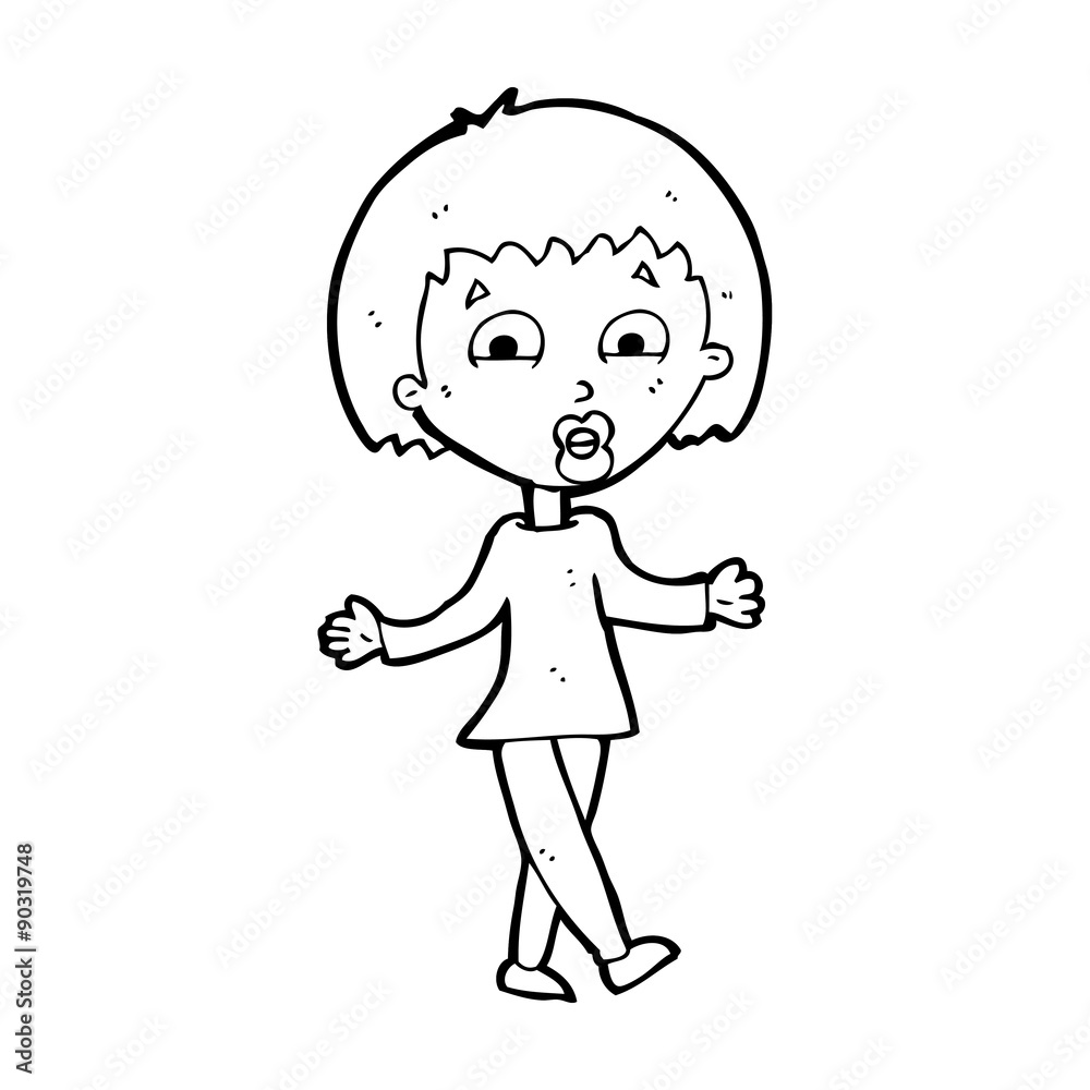 cartoon woman shrugging shoulders cartoon woman shrugging shoulders