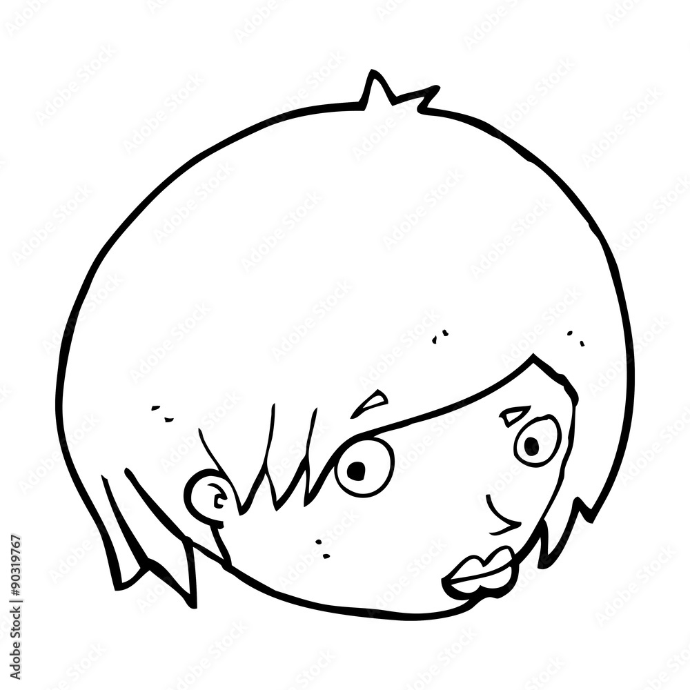 cartoon female face with raised eyebrow cartoon female face with raised eyebrow