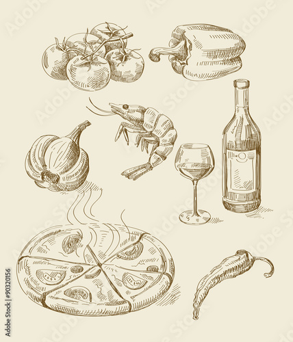 hand drawn food sketch