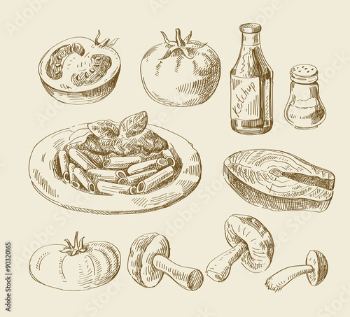 hand drawn food sketch