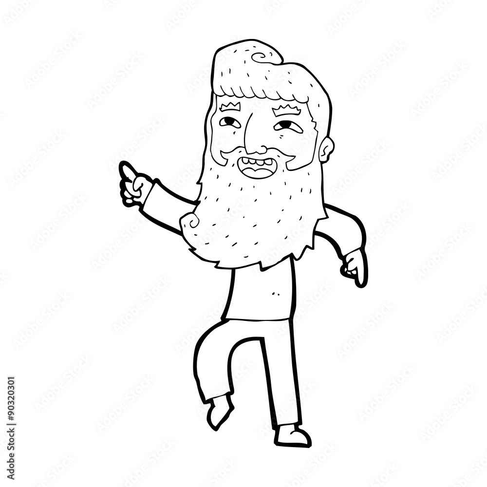 cartoon man with beard laughing and pointing cartoon man with beard laughing and pointing