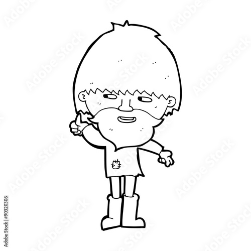 cartoon hippie man in wellington boots