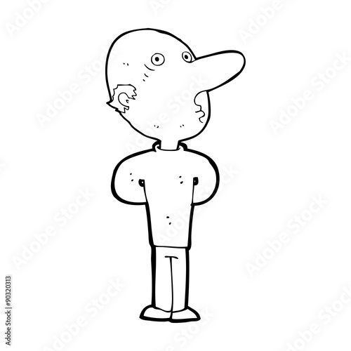 cartoon balding man