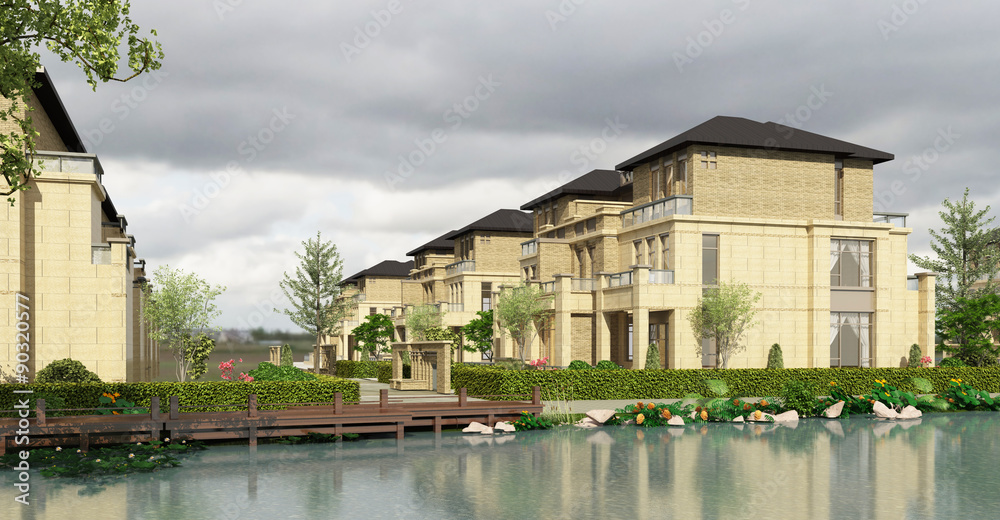 Fototapeta premium Buildings Photorealistic Render