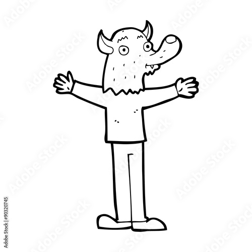 cartoon friendly werewolf