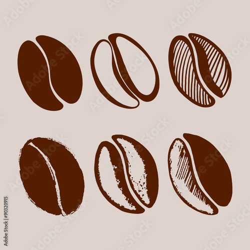 Hand drawn coffee beans.
