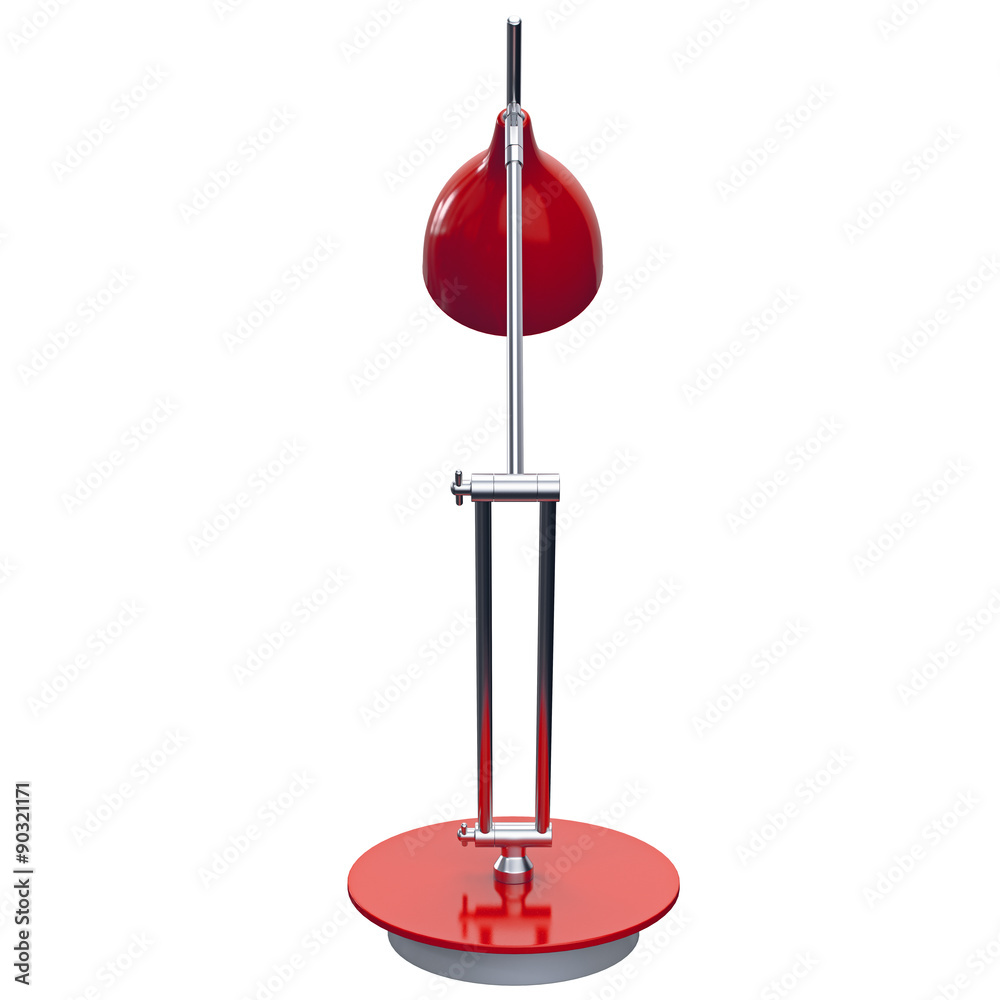 Fototapeta premium Idle red lamp with extended dome view from back. 3d graphic