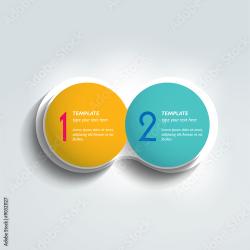 Two elements chart, scheme, diagram. Infographic template.