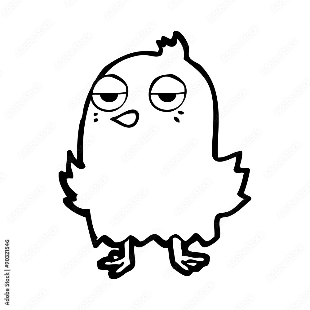 Obraz premium cartoon bored bird