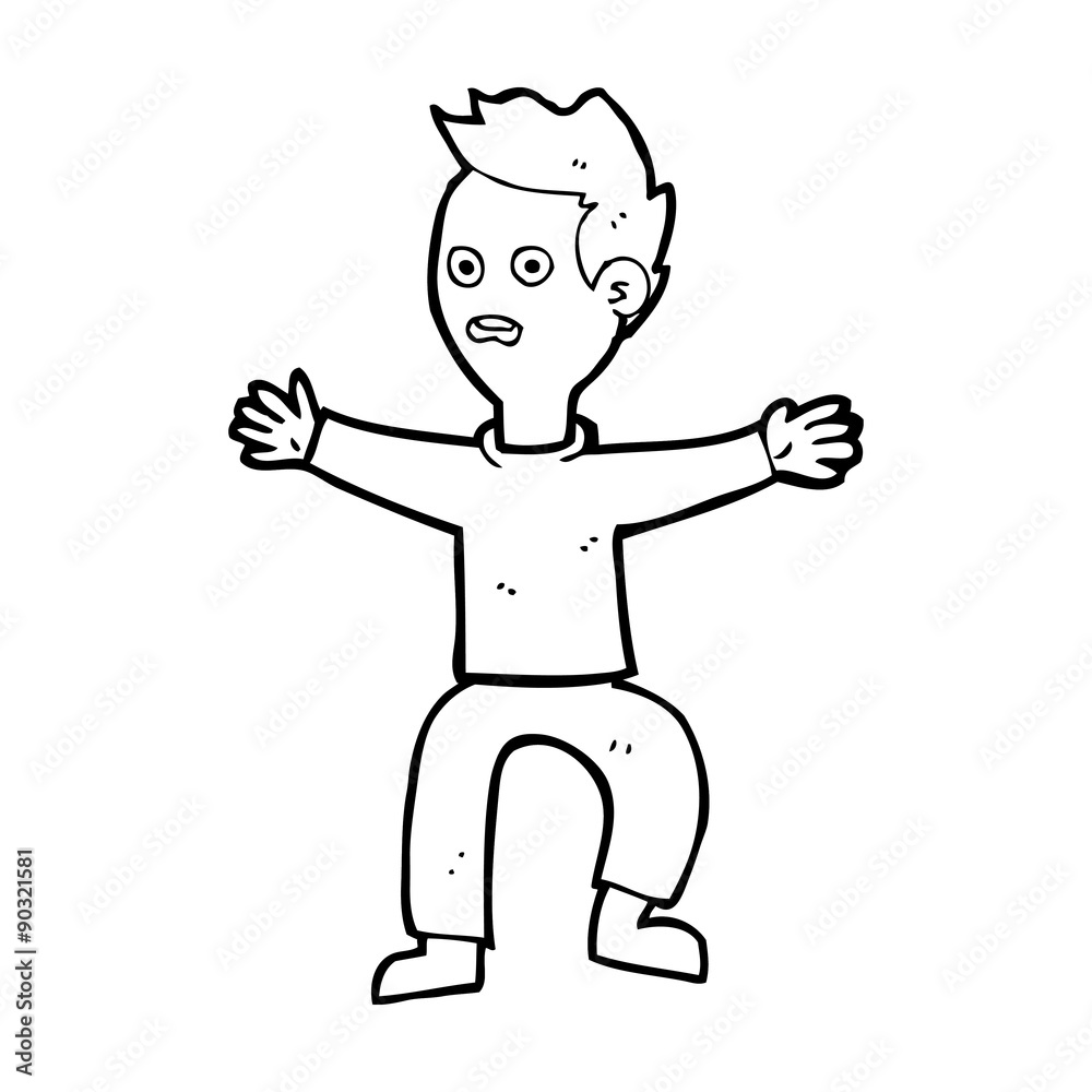 cartoon man panicking