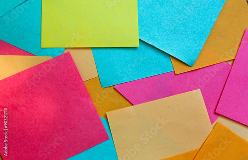 squares of colored paper