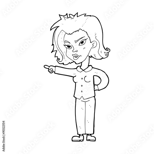 cartoon woman pointing