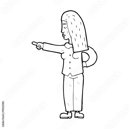 cartoon woman pointing