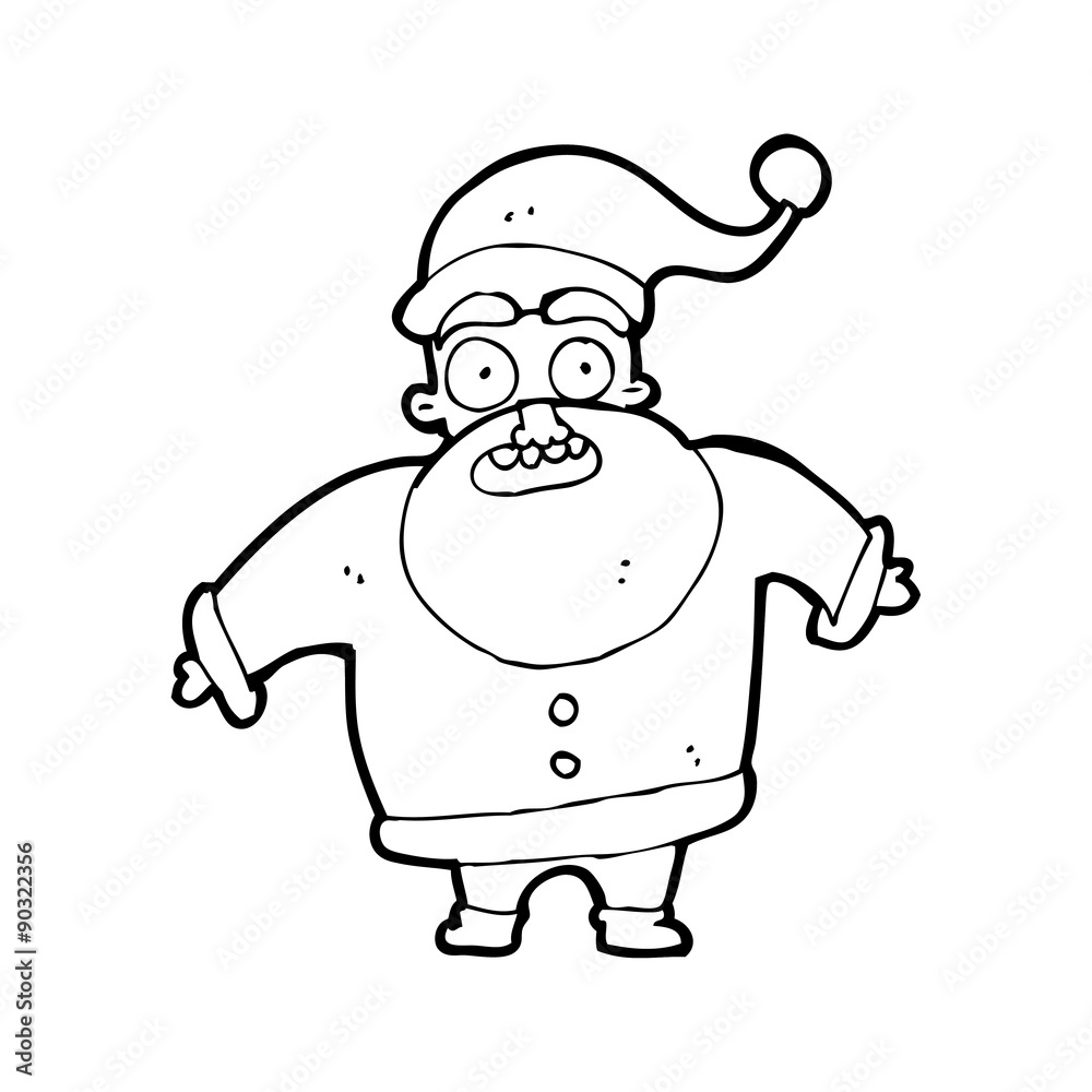 cartoon shocked santa claus cartoon shocked santa claus