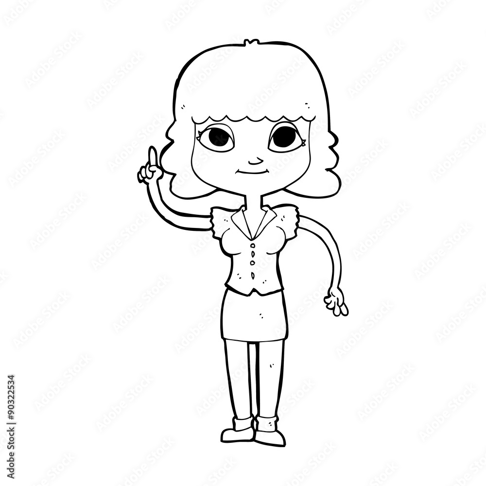 cartoon woman with idea