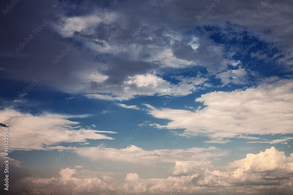 Sky with fluffy cumulus clouds Sky with fluffy cumulus clouds