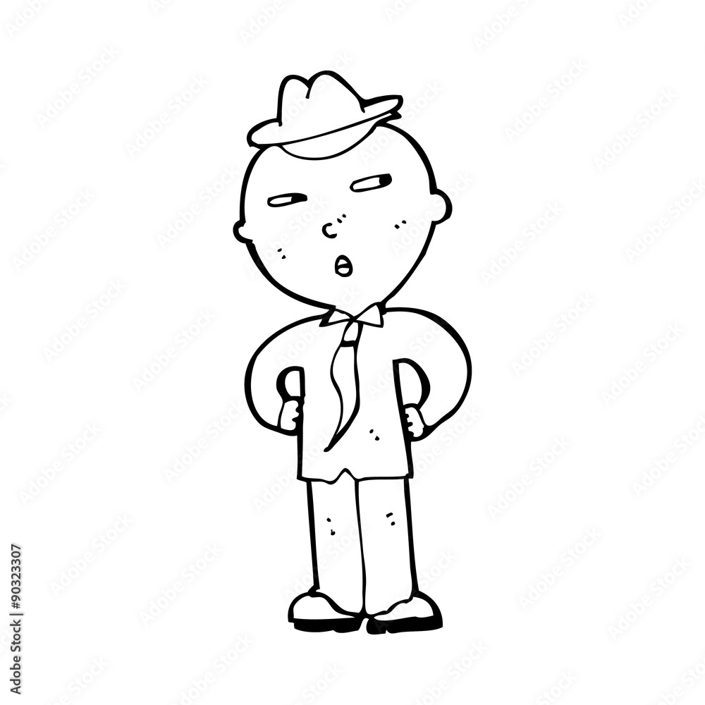 cartoon man wearing hat