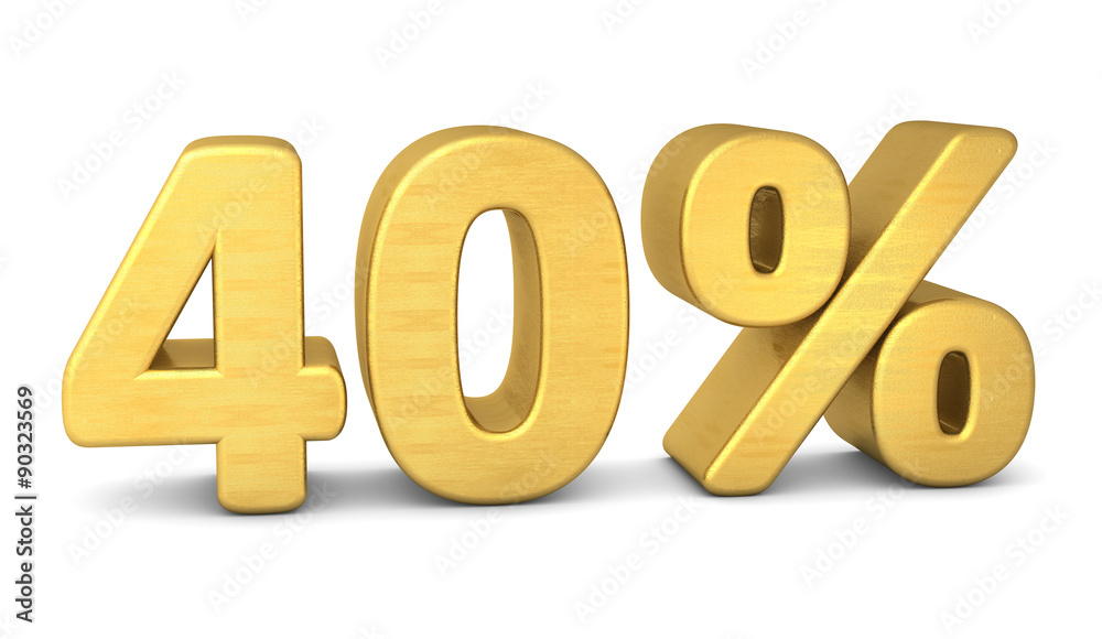 40 prozent symbol 3d gold 40 prozent symbol 3d gold