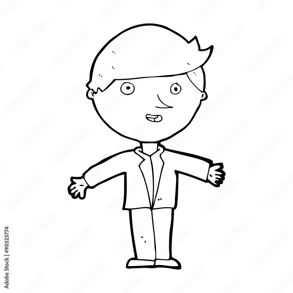 cartoon man in casual jacket