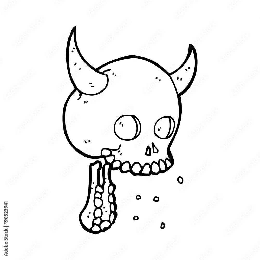 cartoon spooky skull