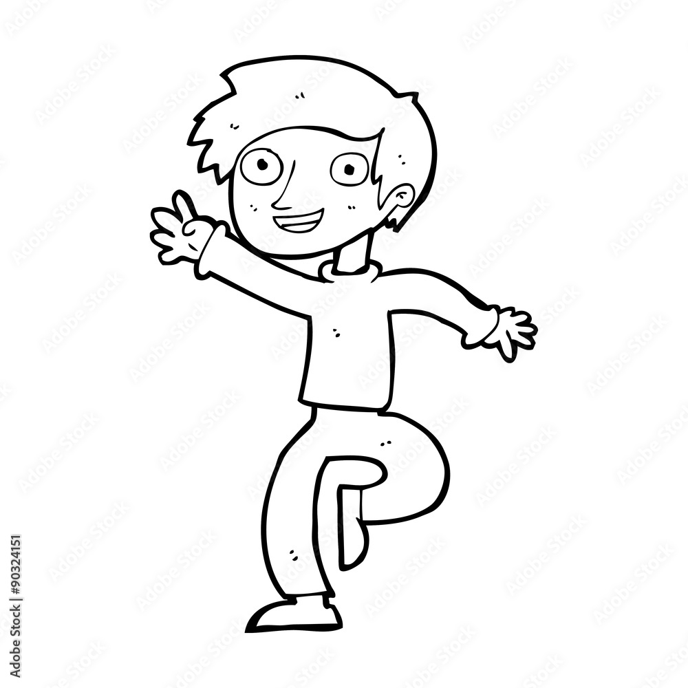cartoon excited boy dancing cartoon excited boy dancing