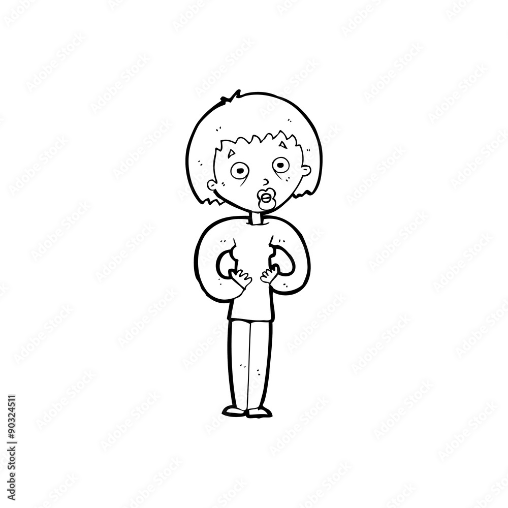 Obraz premium cartoon woman gesturing at self