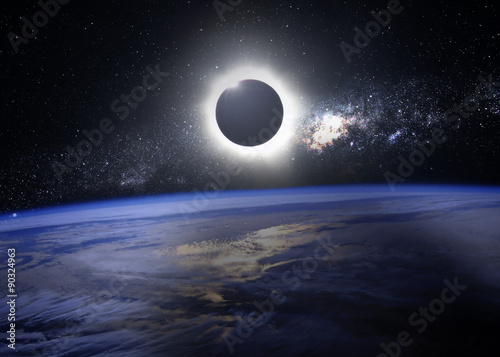 Eclipse of the sun. Elements of this image furnished by NASA