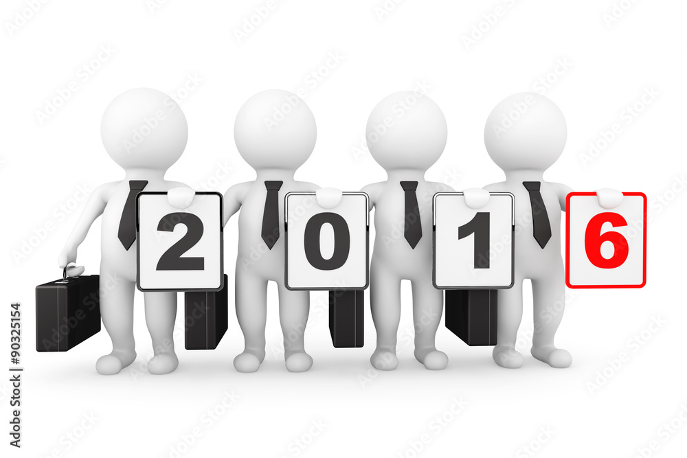 3d Businessmans with New 2016 year sign 3d Businessmans with New 2016 year sign