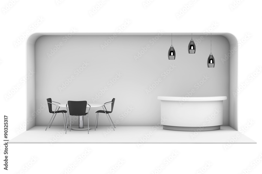 Trade Commercial Exhibition Stand. 3d rendering
