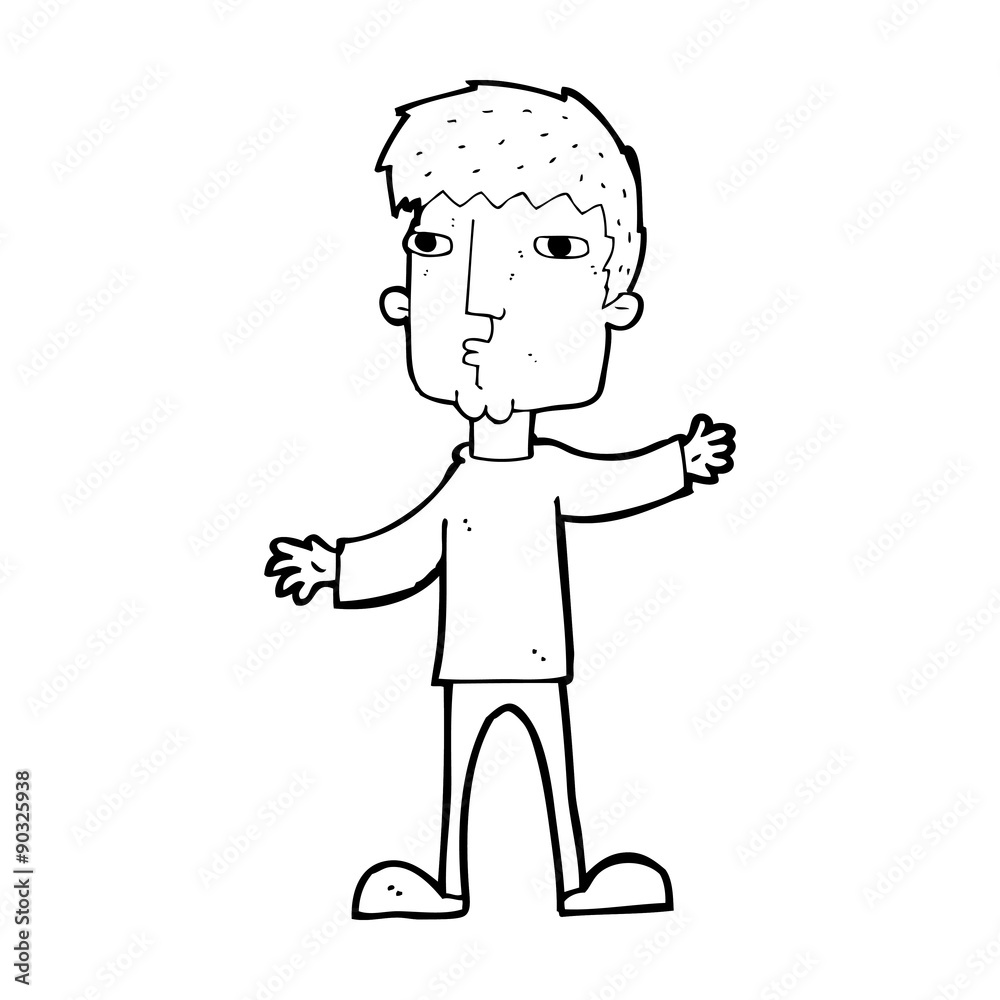 cartoon curious man