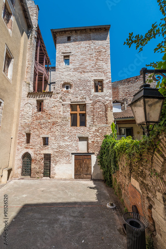Medieval houses in Cahors  France.