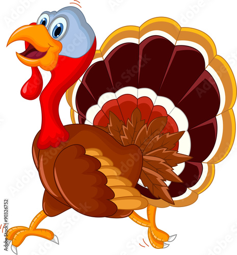 heppy turkey cartoon for you design photo
