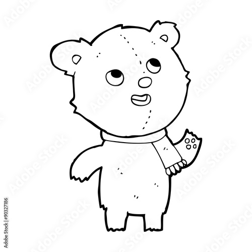 cartoon teddy bear wearing scarf