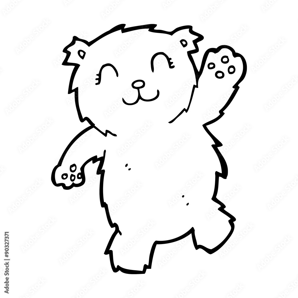 cartoon waving teddy bear cartoon waving teddy bear