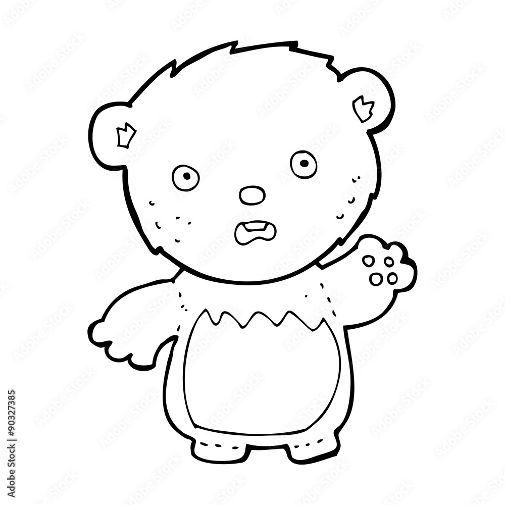 cartoon worried teddy bear