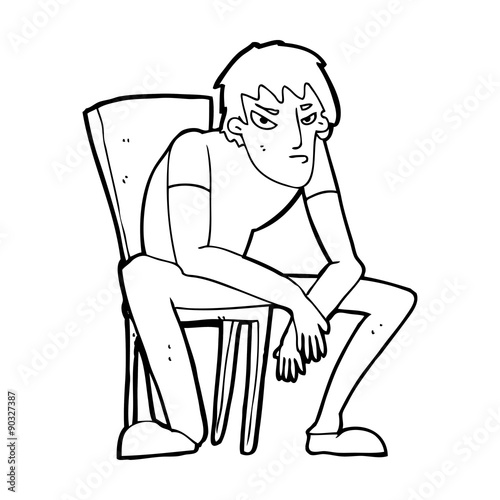 cartoon dejected man