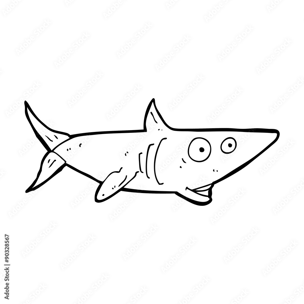 Fototapeta premium cartoon happy shark
