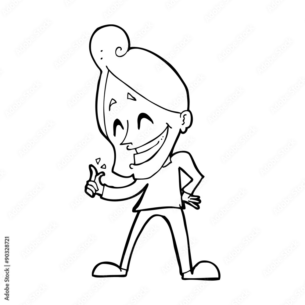 Obraz premium cartoon man snapping fingers