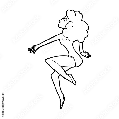cartoon dancing woman