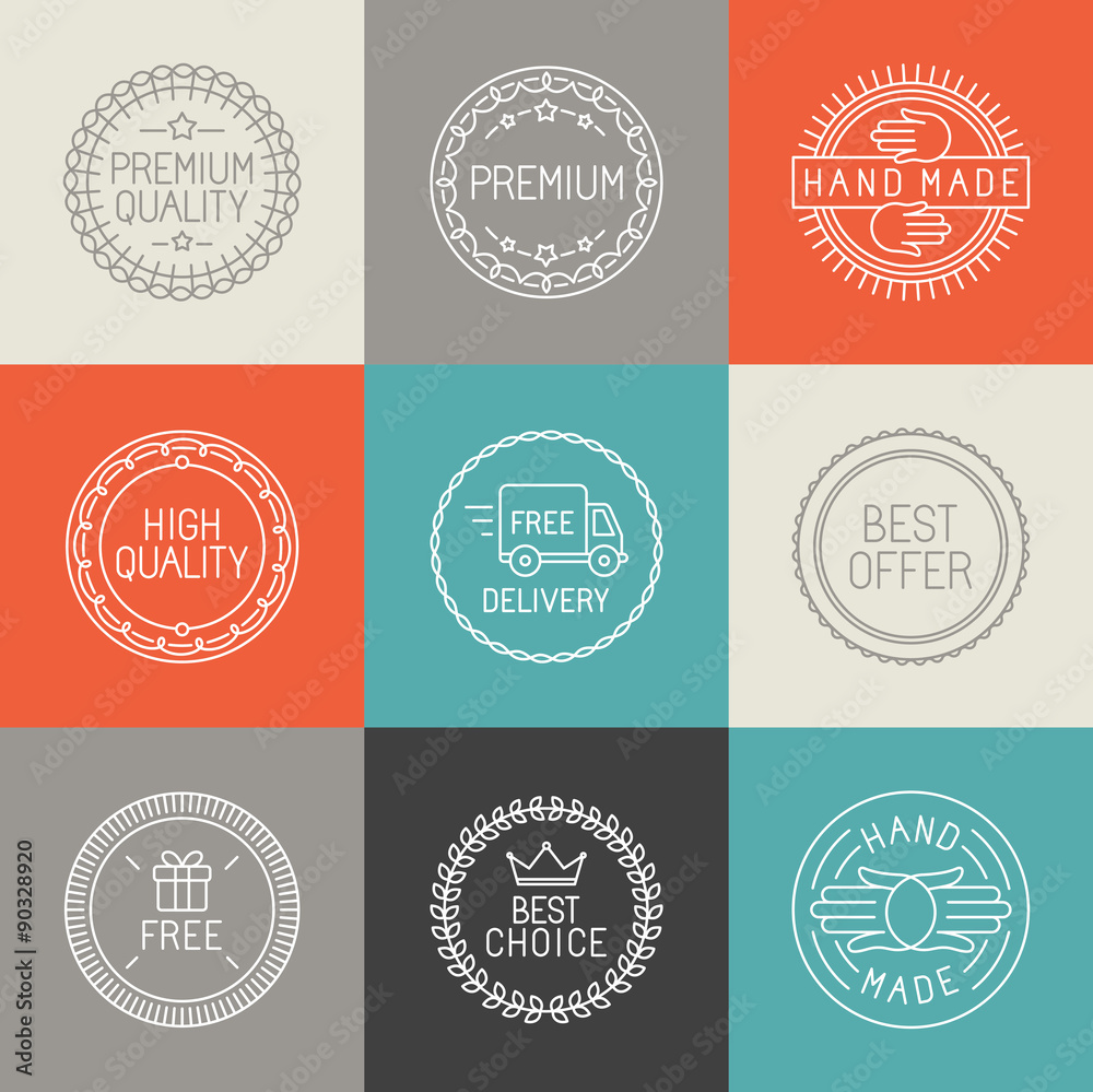 Obraz premium Vector set of labels, badges and emblems