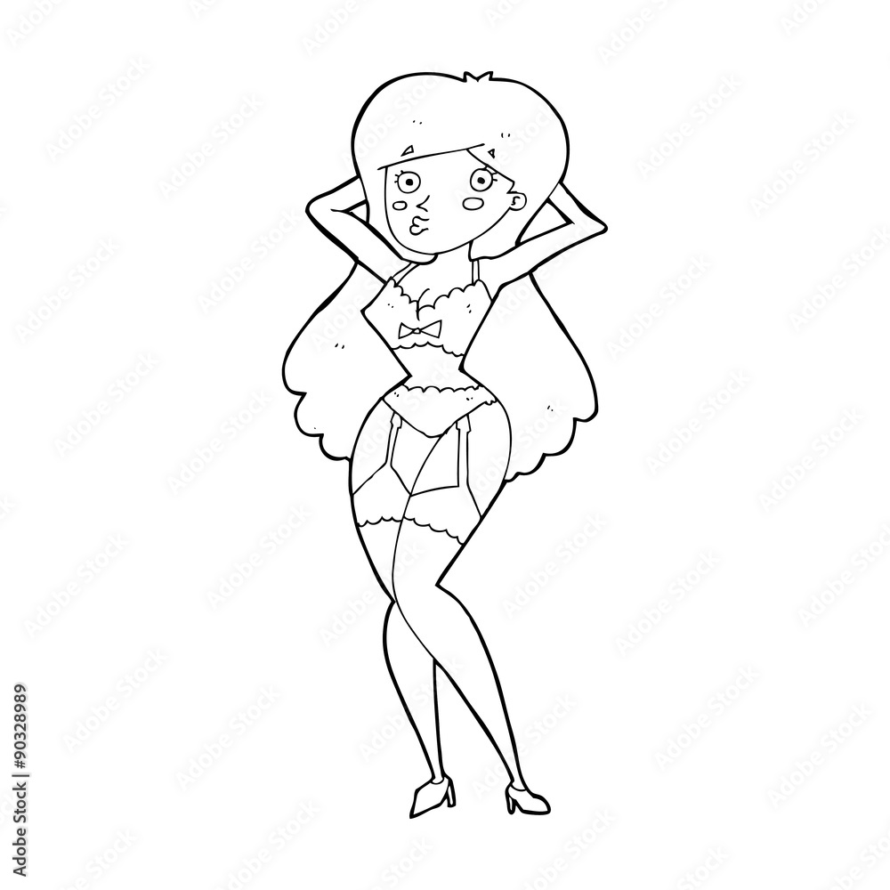 cartoon woman in lingerie cartoon woman in lingerie