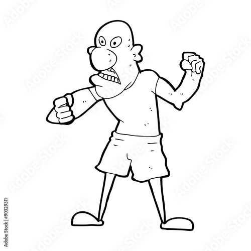 cartoon violent man