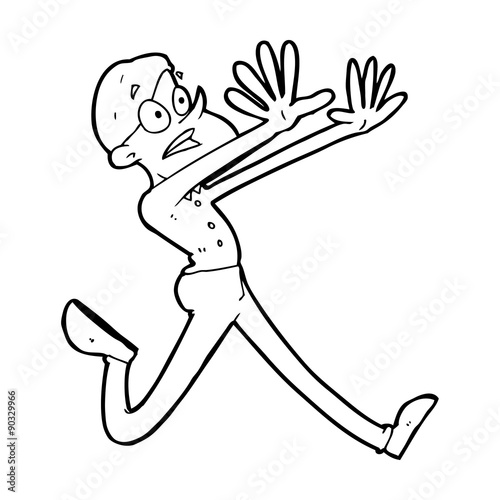 cartoon man running away