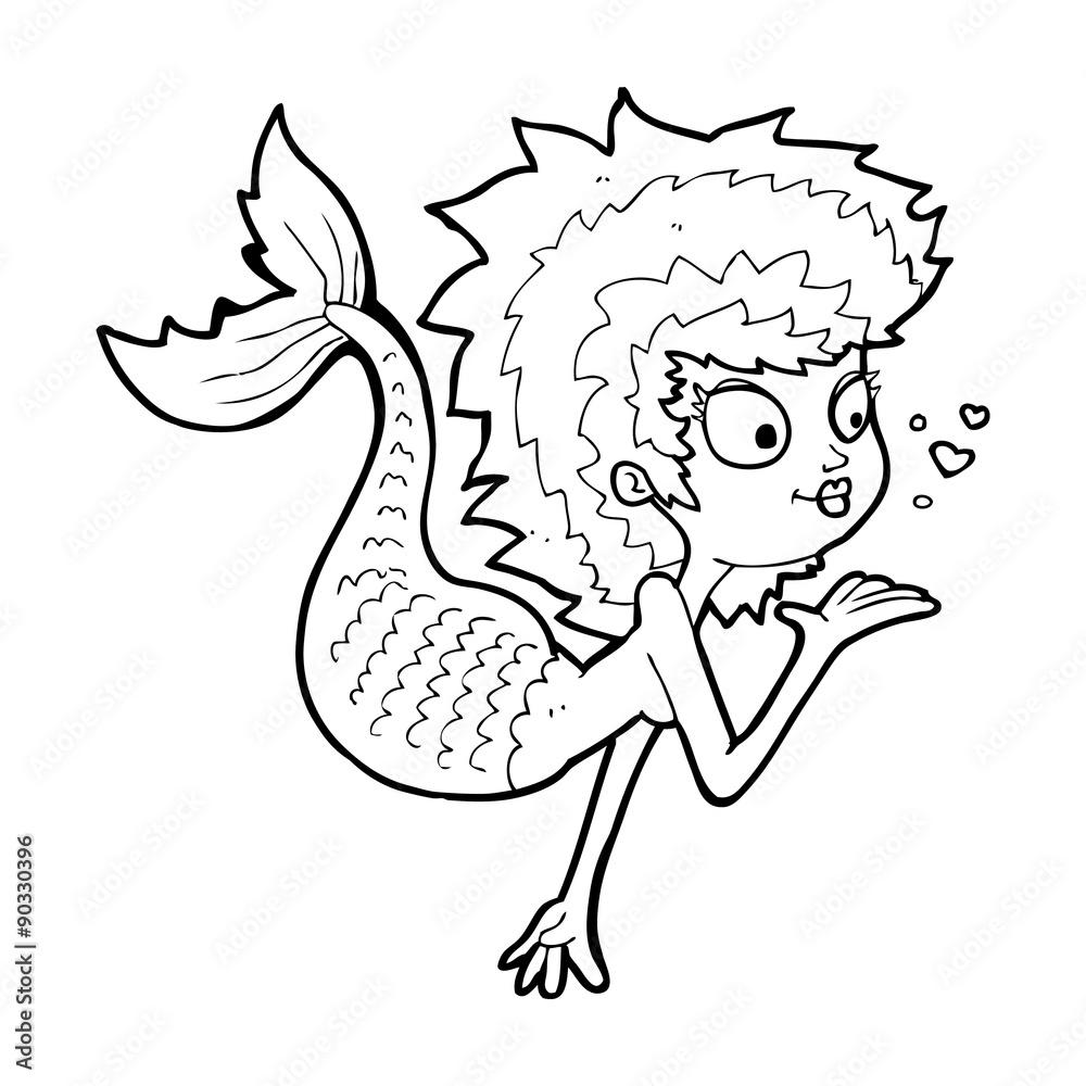 cartoon mermaid blowing a kiss cartoon mermaid blowing a kiss