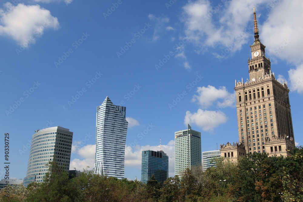 The beautiful view of downtown Warsaw.